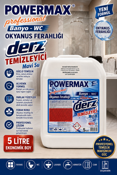 powermax DERZ TEMİZLEYİCİ 5 LİTRE GÜÇLÜ KİR VE LEKE TEMİZLEYİCİ