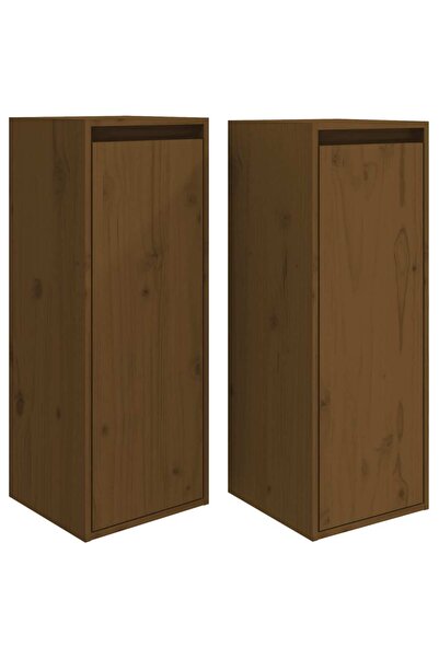 vidaxl Dulapuri de perete 2 buc. maro miere 30x30x80 cm lemn de pin