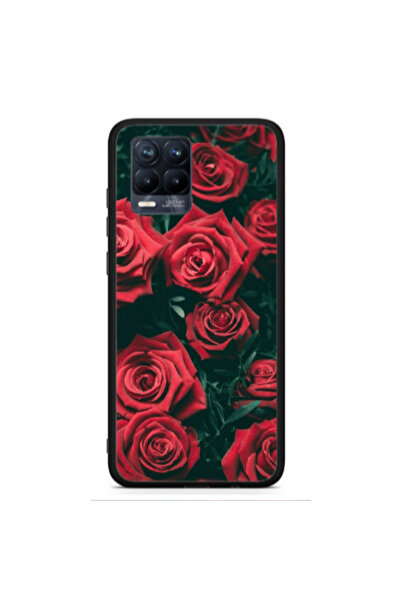 Other Realme 8 Red Roses Black Glossy Θήκη