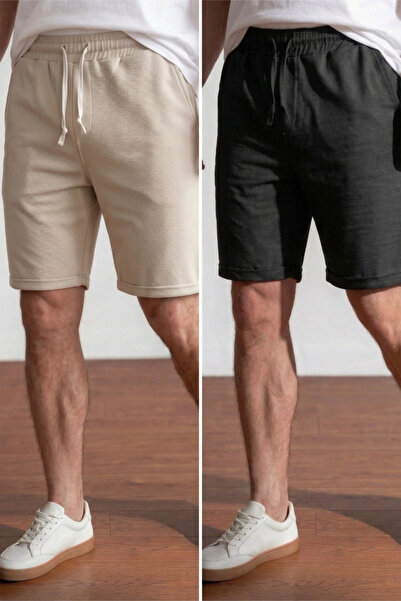 Veleno Men's 2-Piece Advantageous Pack Pique Fabric Double Leg Pocket Bermuda...