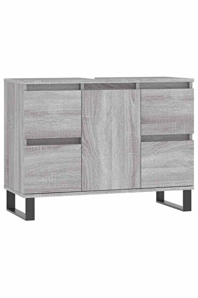 vidaxl Dulap pentru baie, gri sonoma, 80x33x60 cm, lemn compozit