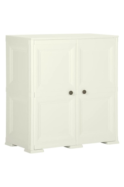 vidaxl Plastic cabinet, 79x43x85.5 cm, vanilla ice, wood design