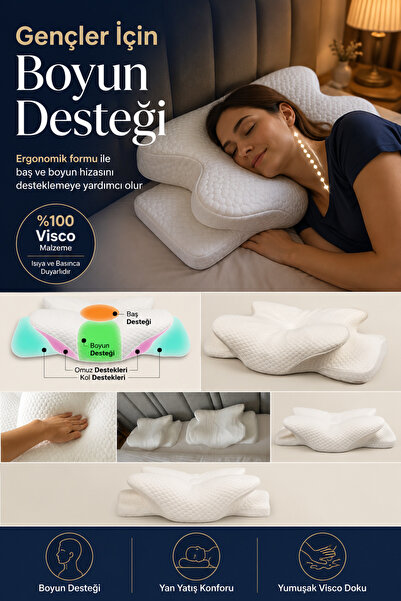 EpiRelax Gençler İçin Boyun Destekli Visco Yastık Ergonomik Uyku Konforu