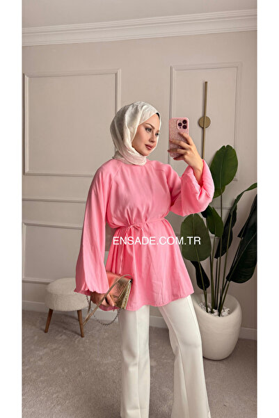 ensade Aura Balloon Sleeve String Tie Summer Tunic - Comfortable Cut Hijab Tu...