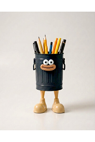 Limmy Cute and Funny Desktop Pen Holder with Metal Body - Black