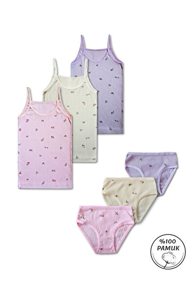 Panfilia 100% bumbac, set de 6 piese pentru fete, chiloți sport, set de 3 pie...