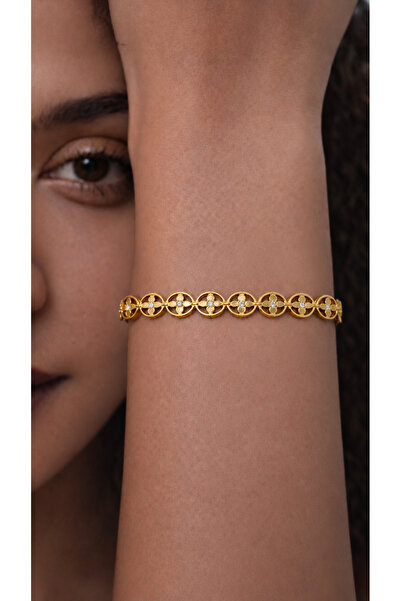VELVIA Elegant Bracelet with Repeated Circular Links and Sparkling Details