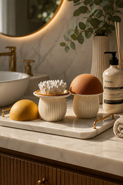 Arvella Studio Mantar Tasarımlı Kulak Çubuğu Organizeri ve Banyo Düzenleyici ...