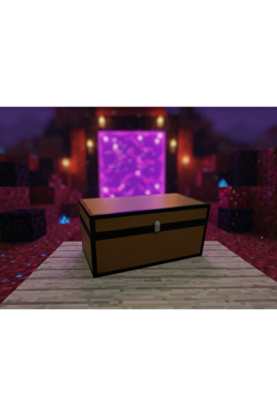 ESM3D Minecraft Büyük Sandık Dekoratif Kutu - Masaüstü Saklama ve Düzenleyici...