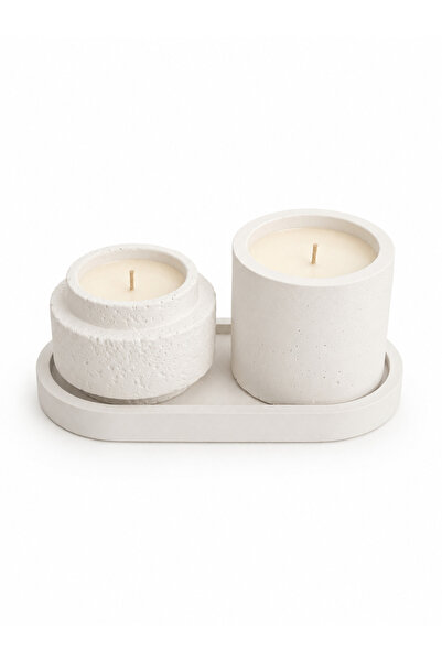 Luma Artisanal Set decorativ Capri cu 2 lumanari parfumate din ceara naturala...