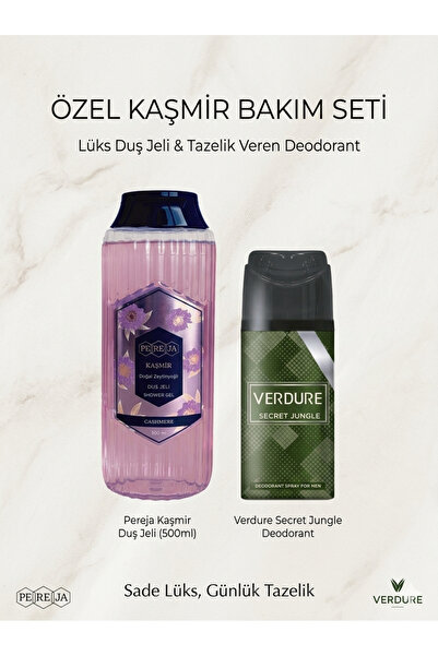 Pereja Kaşmir Doğal Zeytinyağlı Duş Jeli 500 ML + 150 ML Deodorant Hediyeli