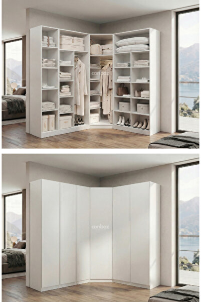 CANBAZ FURNİTURE Mira modüllü köşe 6 MDF kapak %100 MDF (KURULUM DAHİL)
