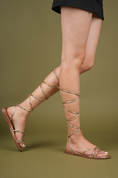 SEEM Elena Flat Sole Ankle Wrap Women's Sandals