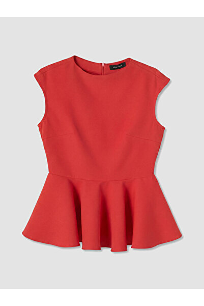 LC Waikiki Rmz Gi̇yi̇m Farkiyla Zero Roba Collar Peplum Ruffle Blouse