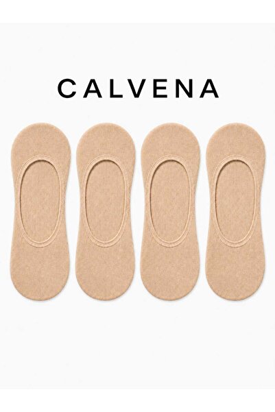 Calvena Women's 4-Piece Beige Color Premium Suba Socks