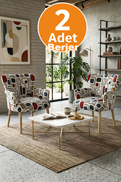 LOVİSSE HOME 2li Berjer Set Tekli Koltuk Balkon, Ofis, Bekleme, Güzellik Merk...