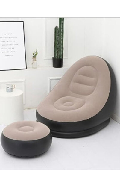 Generic Inflatable lounger sofa with footrest, features fashion and lightweig...