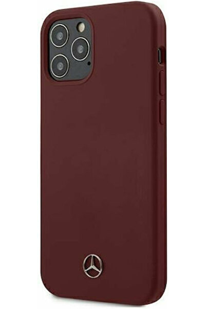 Mercedes Benz Husă spate din silicon Mercedes-Benz, bordo (iPhone 12 / 12 Pro...