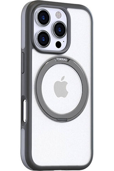 TORRAS Ostand R Fusion Πίσω Κάλυμμα Σιλικόνης Γκρι (iPhone 16 Pro Max)