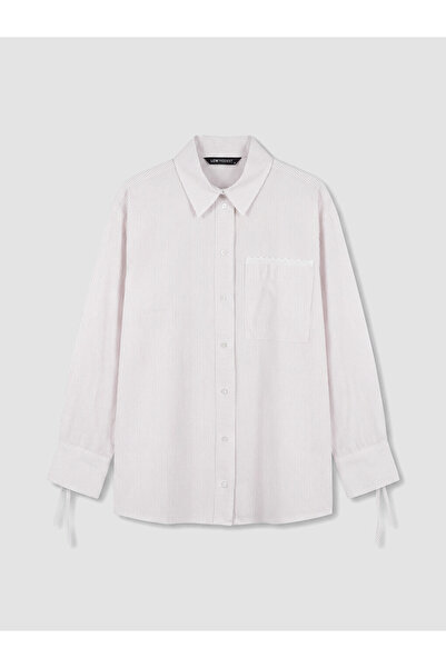 LC Waikiki Pink Striped Oversize Women's Shirt Tunic