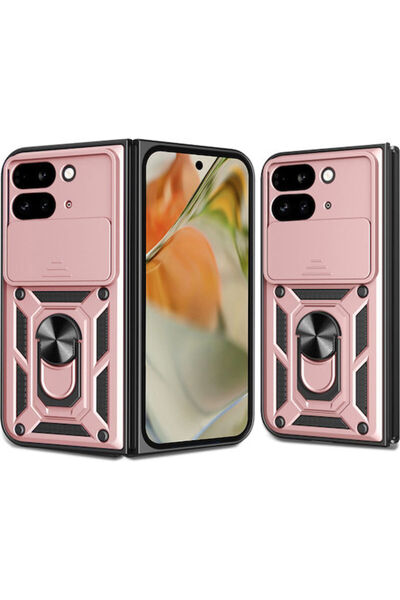 Techsuit Camshield Πίσω Κάλυμμα Πλαστικό / Σιλικόνη Ροζ Χρυσό (Google Pixel 9...
