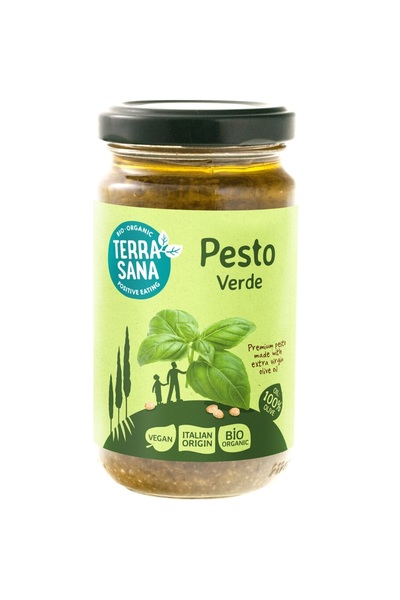 Terrasana Pesto Verde Vegan cu busuioc, nuci și piniovine 180 g