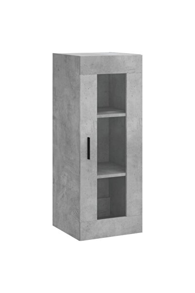 vidaxl Dulap montat pe perete, gri beton, 34,5x34x90 cm