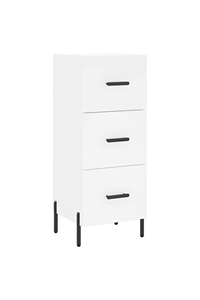 vidaxl Servantă, alb, 34,5x34x90 cm, lemn compozit