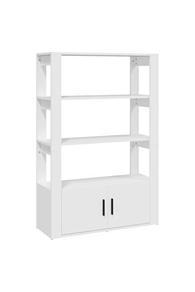 vidaxl Servantă, alb, 80x30x119,5 cm, lemn prelucrat