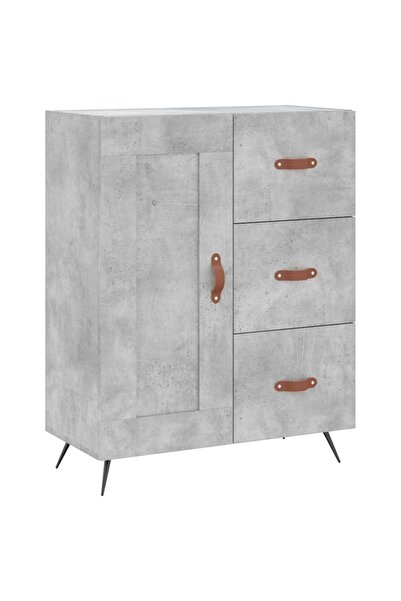 vidaxl Servantă, gri beton, 69,5x34x90 cm, lemn compozit