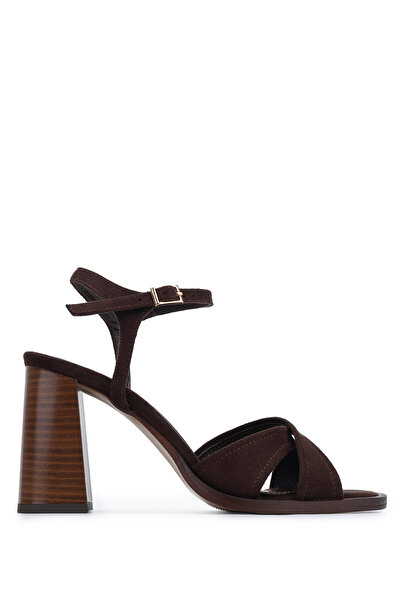 Tamer Tanca Women's Faux Leather Brown Heeled Shoes