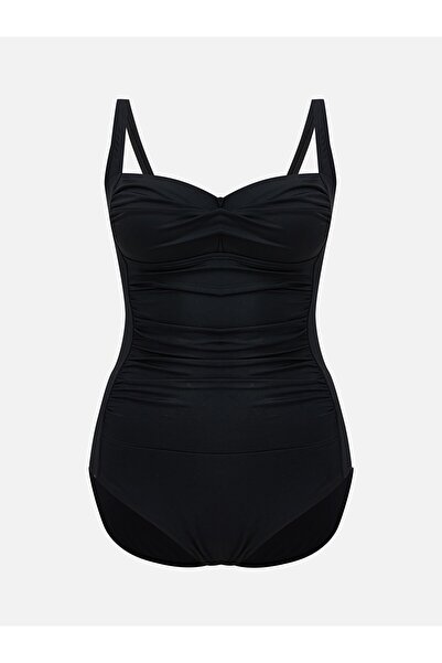 LC Waikiki Heart Neckline Gathered Women's Swimsuit