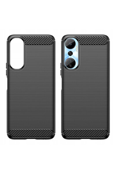 Hurtel Husă din silicon cu aspect de carbon pentru Infinix Hot 20, carbon fle...