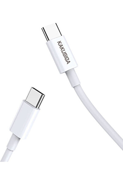 KAKUSİGA KSC-653 Καλώδιο USB 2.0 USB-C Αρσενικό - USB-C 100W Λευκό 0.25μ