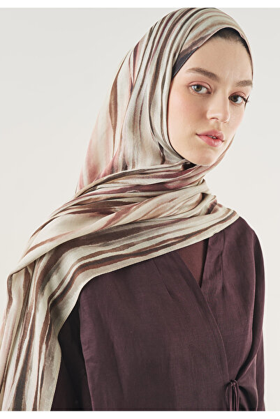 Freshscarfs Dusty Rose Dark Batik Pattern Soft Viscose Shawl