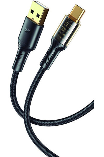 Xo NB229 Πλεγμένο Καλώδιο USB 2.0 USB Type-C Αρσενικό - USB-A Μαύρο 1μ