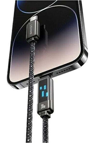 Usams Καλώδιο USB-C σε Lightning 30W Μαύρο 1.2μ (SJ743USB01)