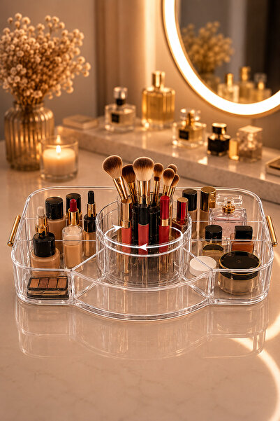 ATA HOME Makeup Organizer Makeup Table Organizer Organizer 360 Degree Rotatin...
