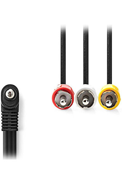 Nedis Καλώδιο ήχου αρσενικό 3.5mm - 3x RCA αρσενικό, Μαύρο, 1μ, με επιχρυσωμέ...