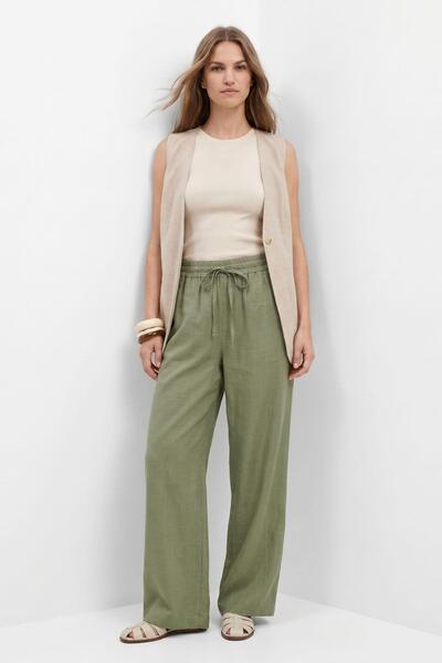 Rays Pantaloni kaki cu picior larg 8561A