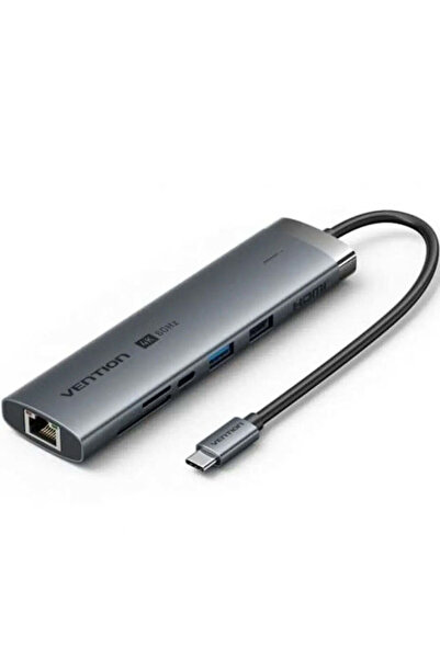Vention Σταθμός σύνδεσης USB-C με 4K, PD, Ethernet, Γκρι (TGVHB)