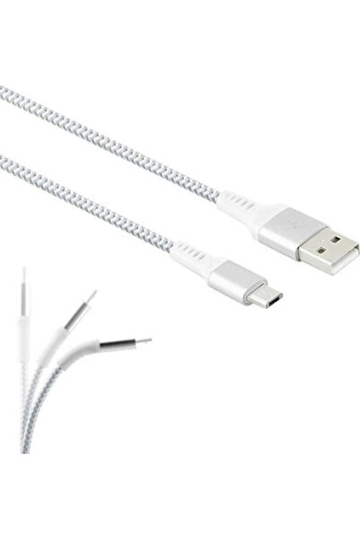 Lamtech 2μ Πλεκτό Καλώδιο USB 2.0 σε micro USB Ασημί (LAM450275)