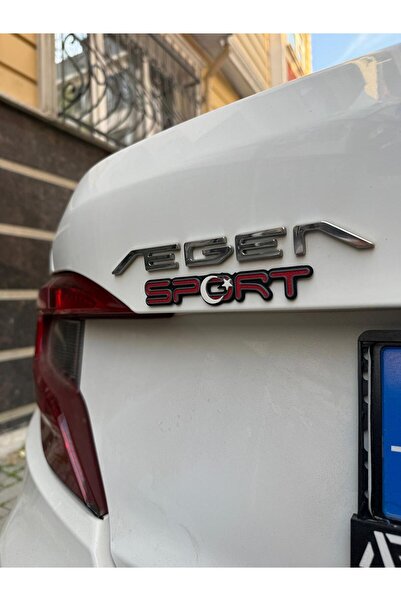 Ark Sticker Bayrak Desenli Sport Yazısı 2 Adet 3D Baskı
