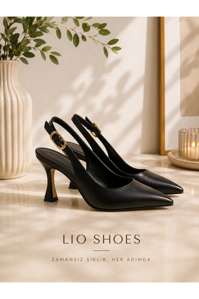 Lio Shoes Siyah Mat Kadın Topuklu Ayakkabı Stiletto Mat