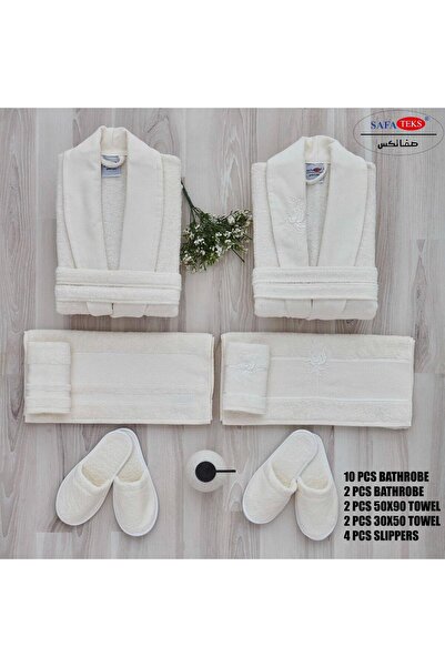 Roya Embroidery 10Pcs Bathrobe Set 100% Cotton