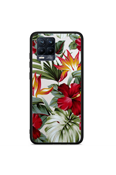Other Realme 8 i laves and flowers Black Glossy Θήκη
