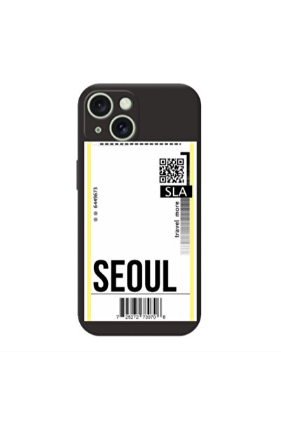 Other Apple iPhone 15 Plus Seoul Travel More Black Colored Silicone TPU Θήκη