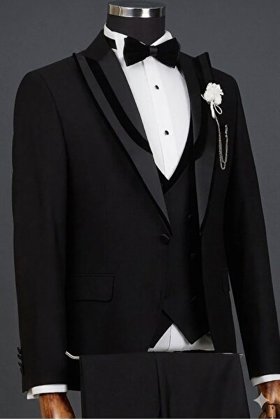 SUİT AYDIN Damatlık Takım Elbise Smokin Slim Fit