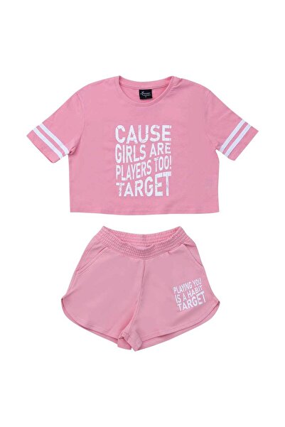 Target Set crop top și pantaloni scurți din jerseu simplu pentru fete  "Playe...