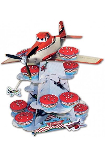 AMSCAN Disney Planes 3-Tier Cake Stand, Cardboard, Red, by Amscan, Round